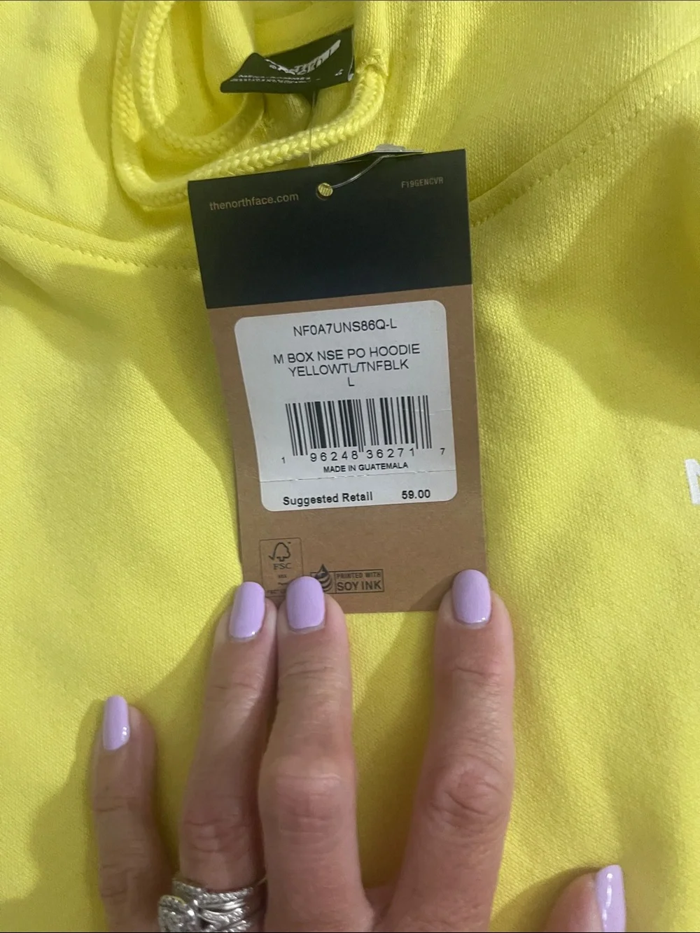 The North Face Men's Crewneck Hoodie - Bright Yellow